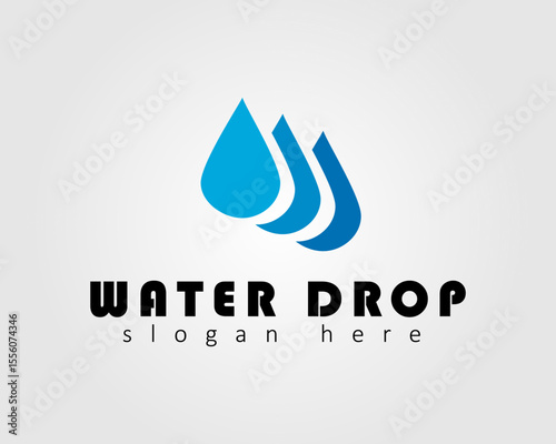 three water drop concept vector logo design for business company