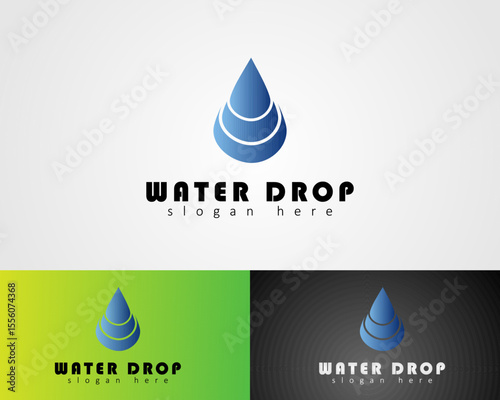 water drop logo design illustration business company concept
