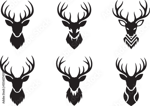 Majestic Deer Head Silhouettes A Collection of Elegant Antler Designs