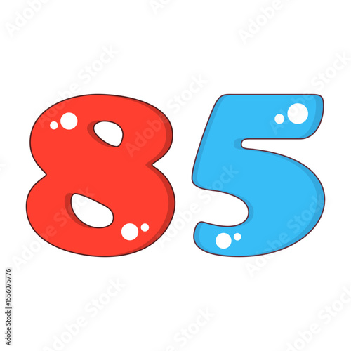 Number 85 Colorful Symbol