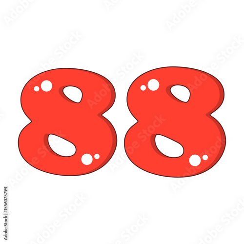 Number 88 Colorful Symbol
