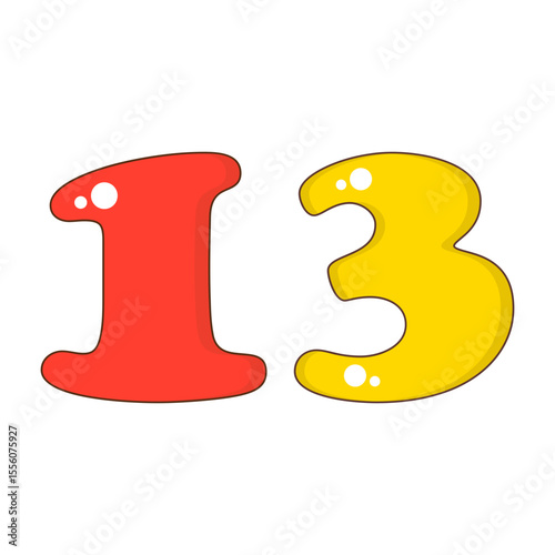 Number 13 Colorful Symbol