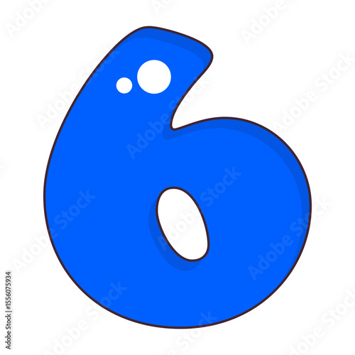 Number 6 Colorful Symbol