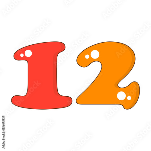 Number 12 Colorful Symbol