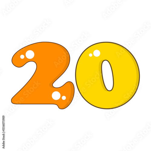 Number 20 Colorful Symbol