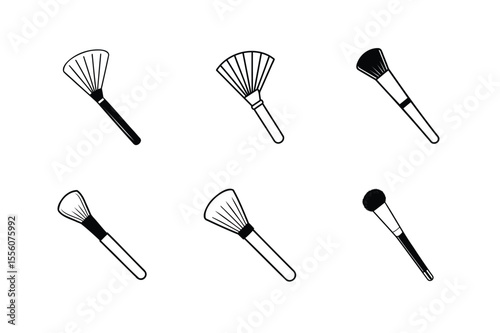 vector illustration set of makeup-brushes