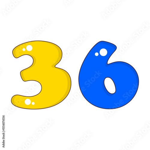 Number 36 Colorful Symbol