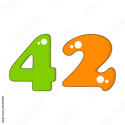 Number 42 Colorful Symbol