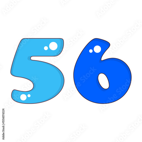 Number 56 Colorful Symbol