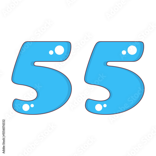 Number 55 Colorful Symbol