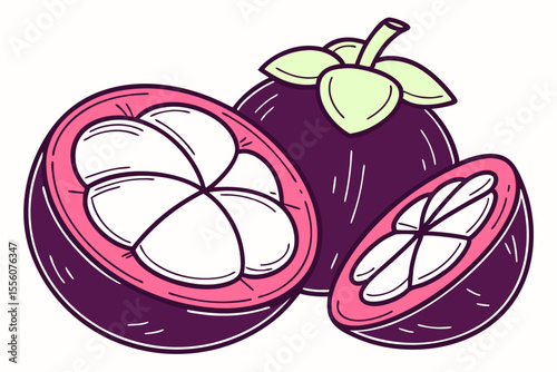 High Quality Vector Illustration of a Peeled Mango