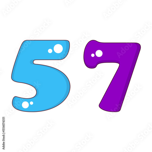 Number 57 Colorful Symbol