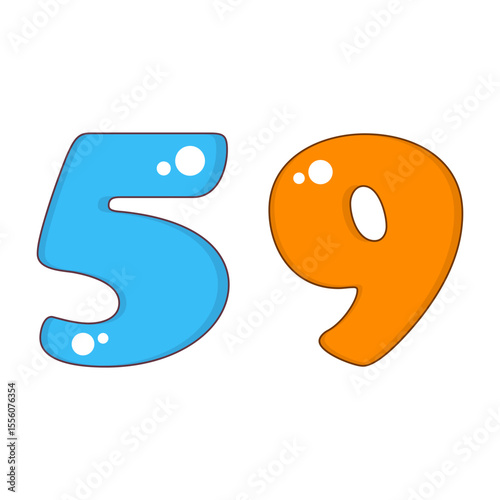 Number 59 Colorful Symbol