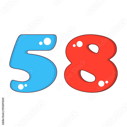 Number 58 Colorful Symbol