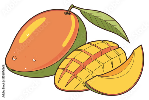 High Quality Vector Illustration of a Ripe Mango