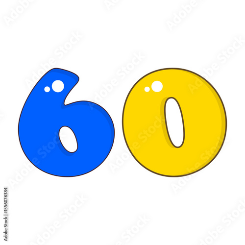 Number 60 Colorful Symbol