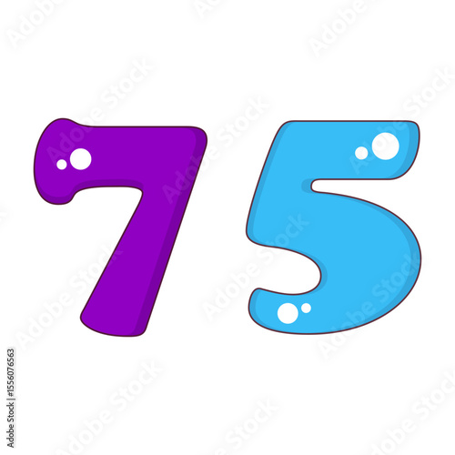 Number 75 Colorful Symbol