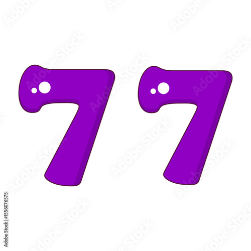 Number 77 Colorful Symbol