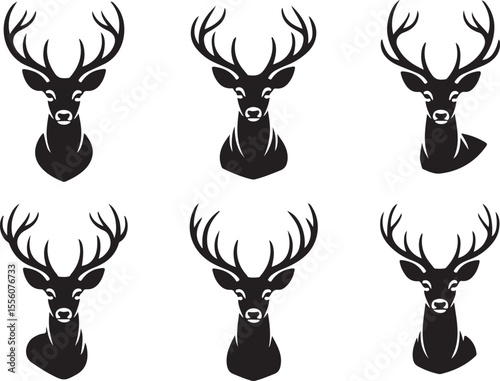 Majestic Deer Head Silhouettes A Collection of Elegant Antler Designs