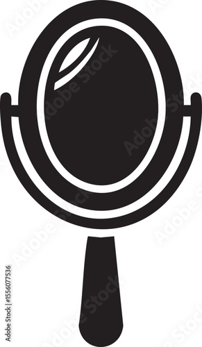 Hand Mirror Black Silhouette Icon