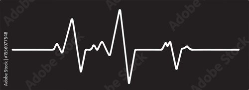 A white electrocardiogram (ECG) heartbeat line on a dark background, representing pulse, health, or medical data.