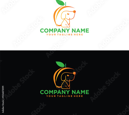 Dog and Orange Logo for Pet Food or Healthy Pet Products
