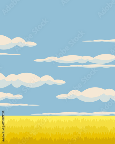 Wheat farm fields poster, banner nature, harvest poster