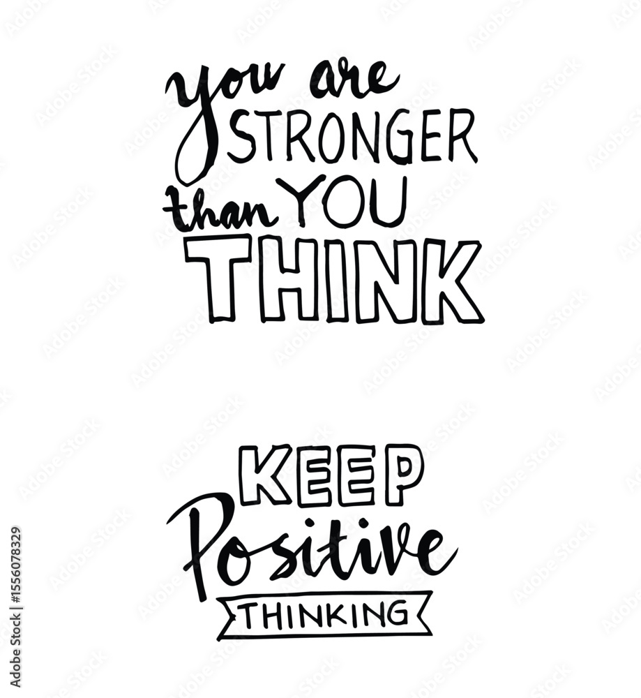 you are stronger than you think, poster quotes hand drawn sketch. you are stronger than you think, poster quotes hand drawn sketch.