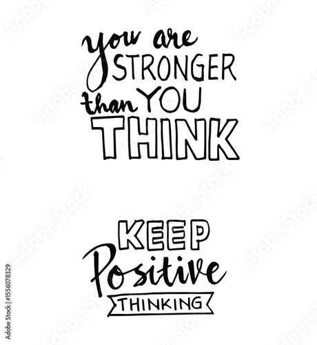 you are stronger than you think, poster quotes hand drawn sketch. 