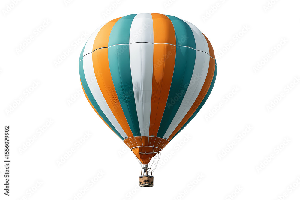 Naklejka premium Hot Air Balloon in vibrant colors against a plain background