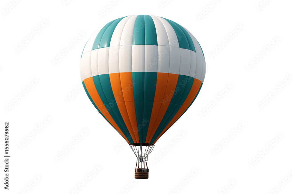 Naklejka premium Hot Air Balloon in vibrant colors against a plain background