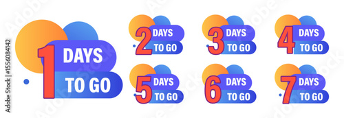 Visually striking countdown from seven days to one day left