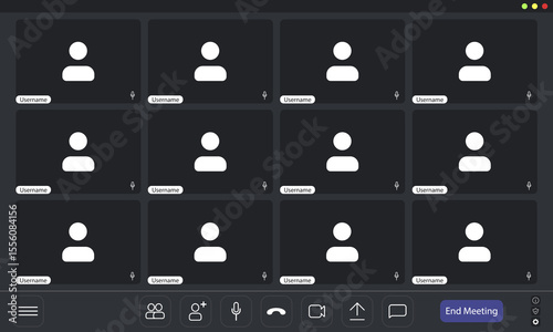 Video conference user interface, video conference calls window overlay.