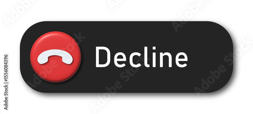 Decline button design with bold red and white colors