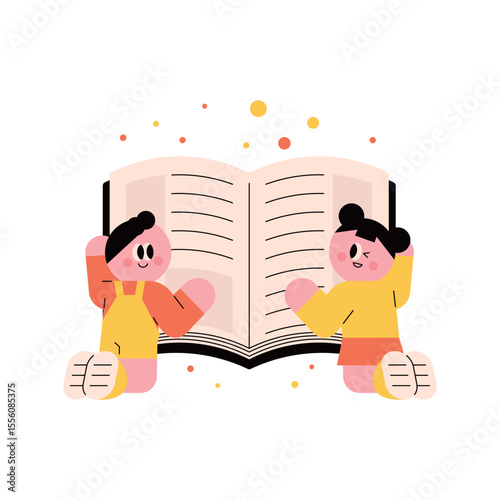 Children Reading a Book education. Elementary school students