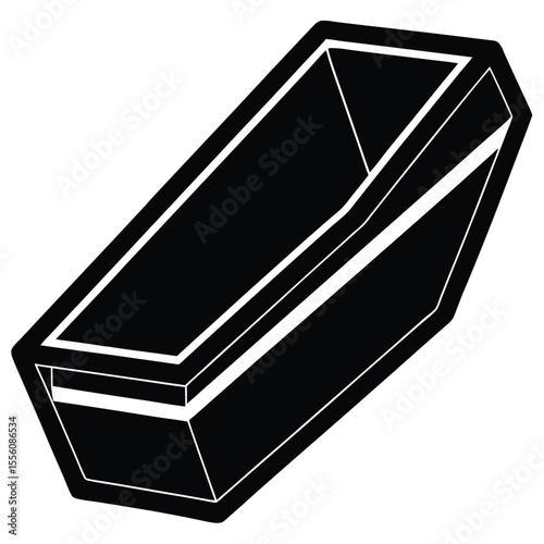 coffin with open lid vector art