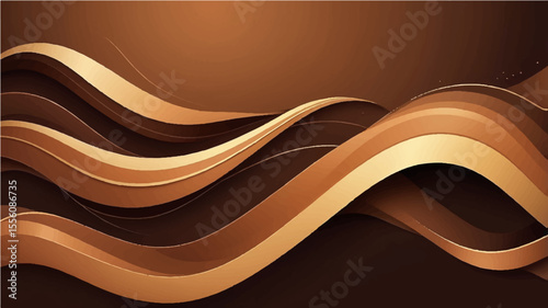 Abstract wave vector background with flowing orange curves and artistic texture