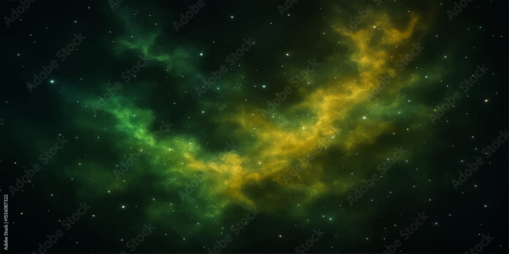 Obraz premium Abstract starry space background with deep blue galaxy and bright cosmic nebulae