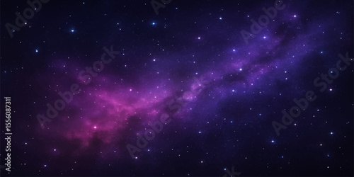 Abstract cosmic background with a looping starfield, depicting deep blue nebulae and bright, distant galaxies across the dark night sky