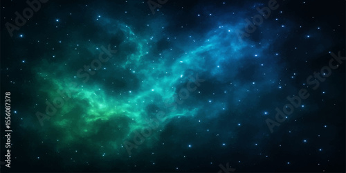 Abstract deep outer space galaxy background loop with bright blue stars and cosmic nebula light