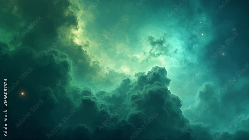 Fototapeta premium Blue sky with dramatic clouds, a vivid cloudscape perfect for nature and weather backgrounds