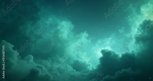 Blue sky with white clouds, sun, and dramatic weather patterns create a stunning natural cloudscape