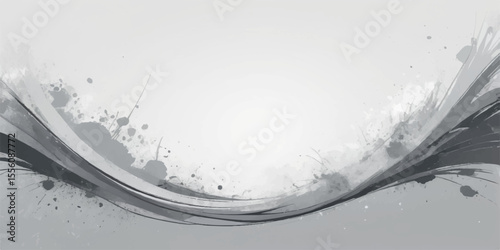 Abstract black and white water splash with clear, fresh liquid motion