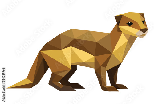 Low Poly Mongoose Vector Art Geometric Polygon Clipart Illustration Design
