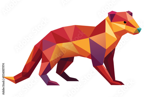 Mongoose Low Poly Vector Clipart Geometric Polygonal Animal Illustration