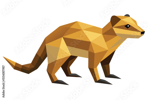 Mongoose Low Poly Vector Clipart Geometric Polygonal Animal Illustration