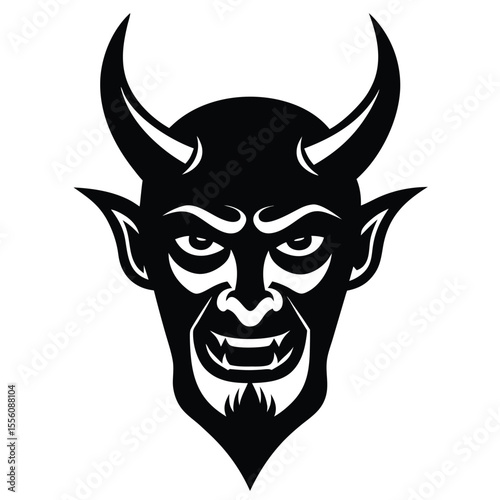 devil face with horns vector art