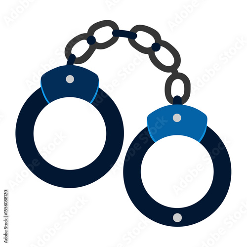 Handcuffs Icon Design on White Background Depicting Crime Law Enforcement and Justice System Concepts for Graphic