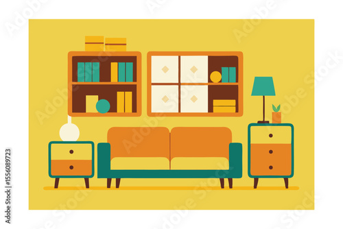 Mid-Century Modern Living Room Interior Design Furniture, Decor, and Style