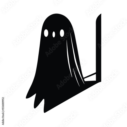ghost peeking from behind wall vector art